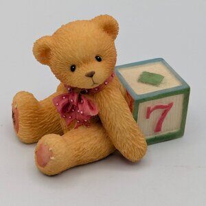 Cherished Teddies Bear with Number 7 Block (302902) 1997